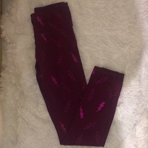 Dark Pink Lightning Leggings